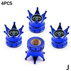 4PCS Crown Style Tire Valve Stem Caps, Air Caps Cover, Aluminum Alloy Dustproof And Waterproof Valve Caps Cover For All Toyota