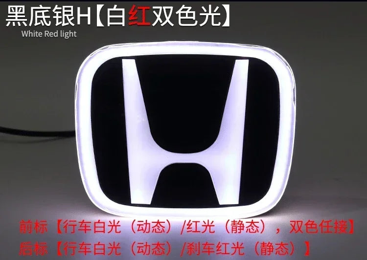 For Honda Accord Civic Odyssey CRV Inspire Amaze Vezel PMMA LED Car Emblem Sticker Front Rear Trunk Light Badge Accessories