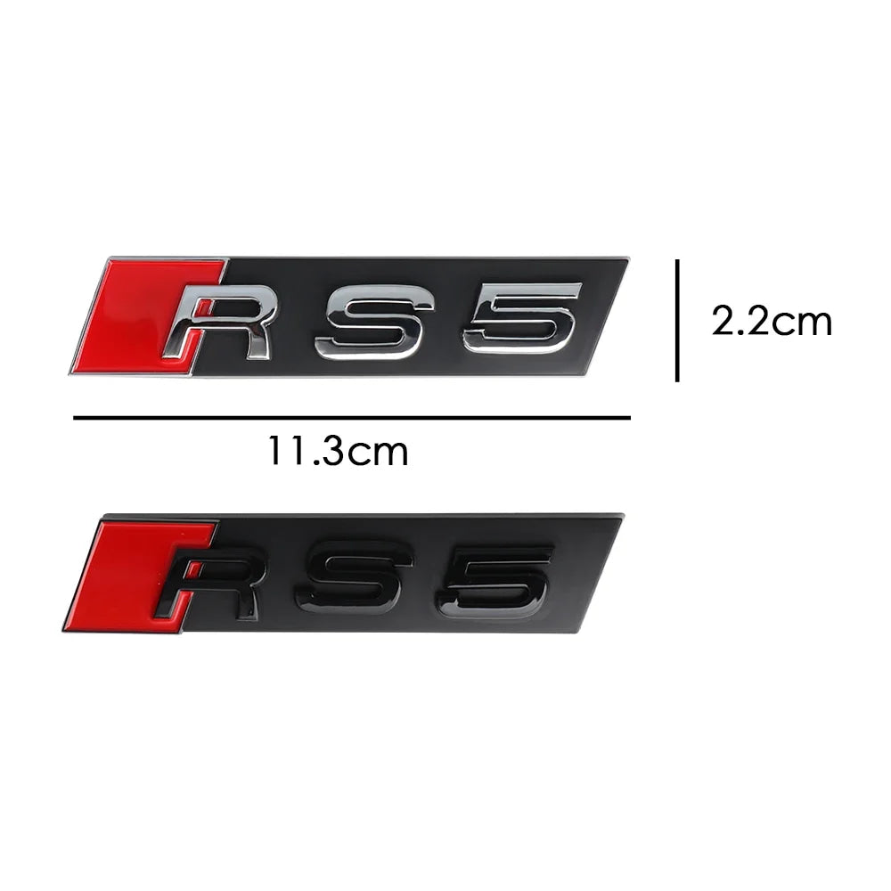 3D ABS For Audi RS6 RS4 RS3 RS5 RS8 RS7 Emblem Car Front Grille Badge Logo Decoration Stickers Exterior Modification Accessories