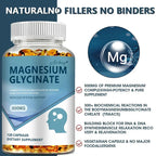 Magnesium Glycinate Capsules 500mg - Supports Bone and Heart Health, Aids Sleep, Relieves Stress, and Promotes Muscle Relaxation