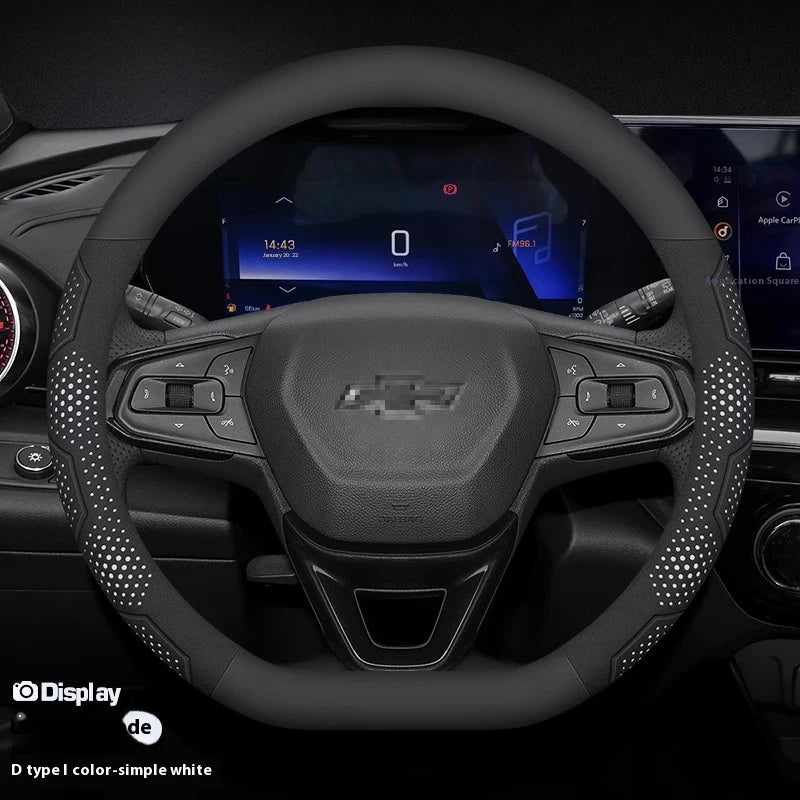 For Chevrolet Cruze Bolt Aveo Spark Onix capti Cavalier Carbon fiber Suede Microfiber Car Steering Wheel Cover Auto Accessories