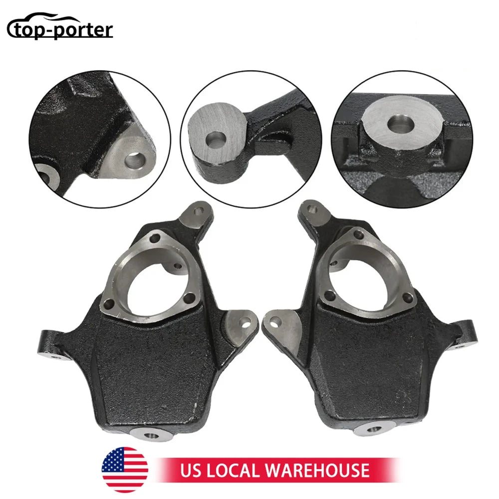 2Pcs Drop Lowering Spindles Black For Chevy Silverado GMC Sierra 1500 2WD 4WD AWD 07-16