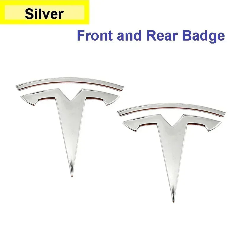 CAR Tesla Model 3 Mode Y Zinc Alloy Car Front Hood Logo Sticker Styling Auto Body Rear Trunk Emblem with Radian Accessories