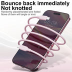Macaron Pink 27W PD Fast Charging Cable USB C to Lightning Silicone Data Cable Soft Flexible for iPhone 14 13 12 11
