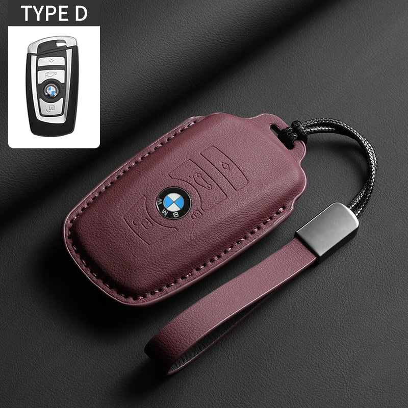Soft Leather Car Key Case Full Cover Shell For BMW 1 2 3 4 5 6 Series X1 X3 X4 X5 X6 F36 F25 F26 F30 F34 F10 F07 F20 Z10 F15 F16