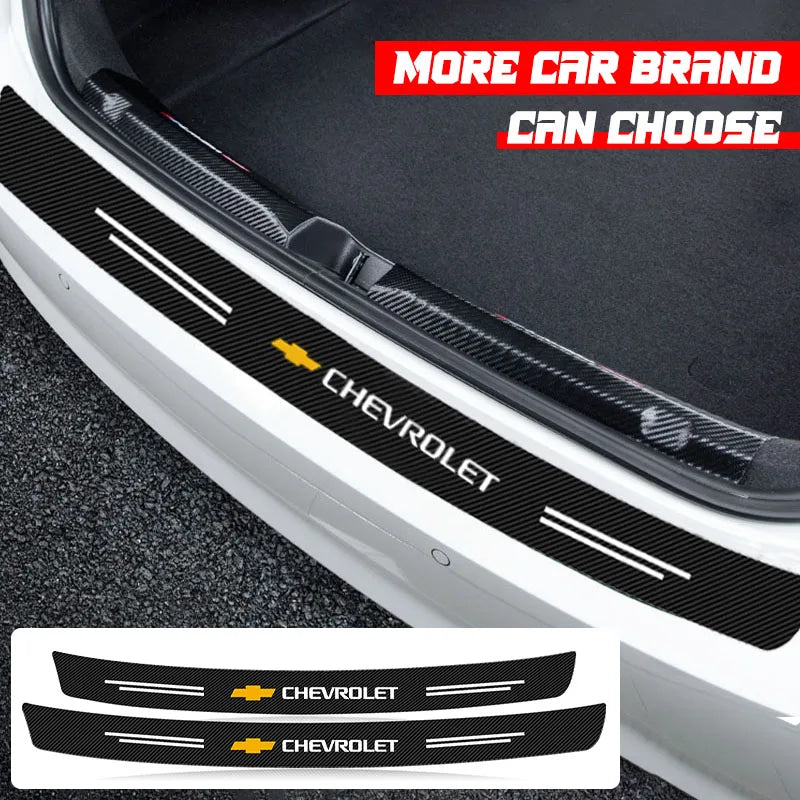 Carbon Fiber Car Rear Bumper Trunk Guard Protected Sticker for Chevrolet Malibu Captiva Cavalier Onix Aveo Silverado Chevy Tahoe