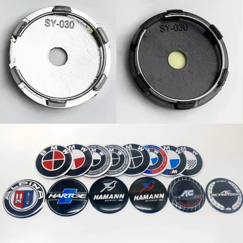 60mm-4pcs BMW hub cover tire center is suitable for hub cover replacement parts with 60mm diameter.