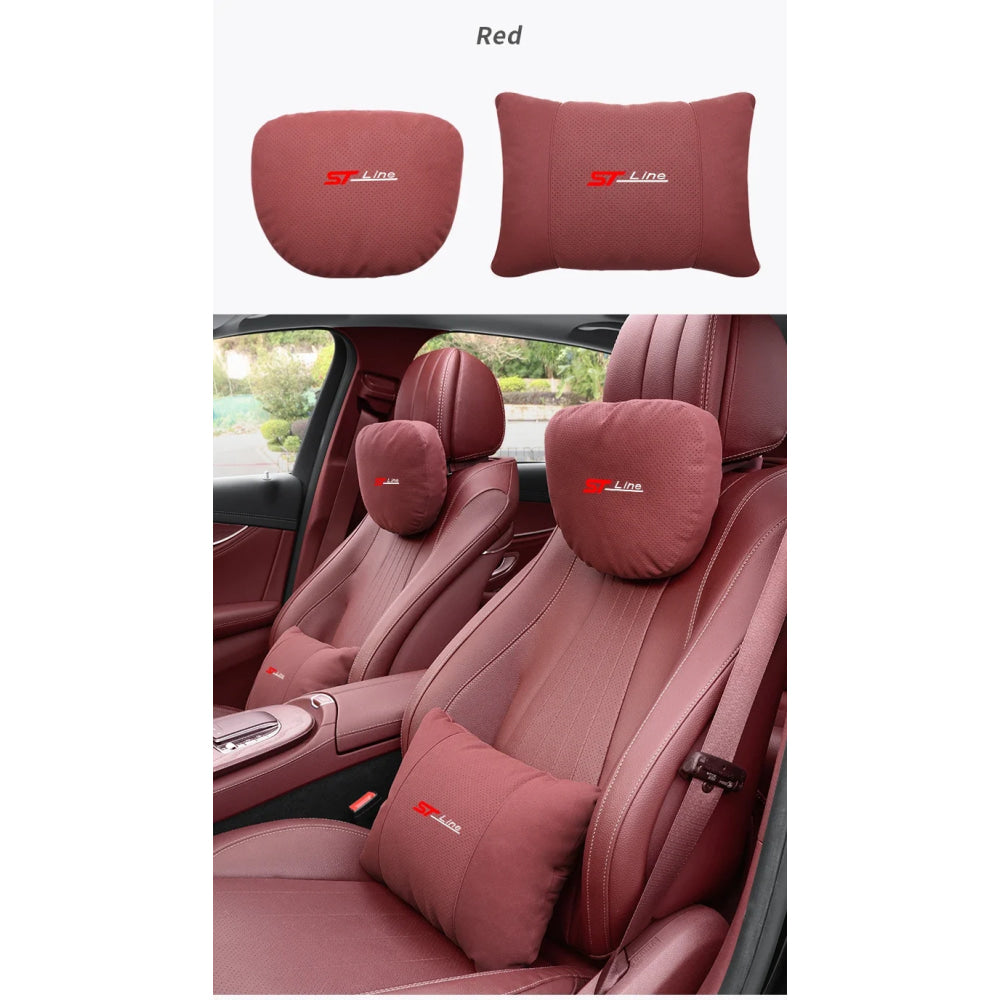 For Ford STline Focus Mondeo Explorer Edge Fiesta Fusion Kuga Escape Auto Headrest Neck Support Lumbar Cushion Soft Neck Pillow