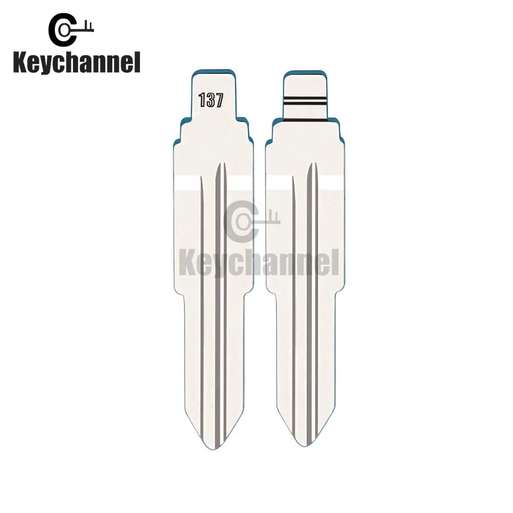 Keychannel 10pcs #137 HYN10 Metal Blank Flip Blade KD VVDI Remote Key SSY3 Blade For Ssangyong S170 Uncut Car Key Replace Blade