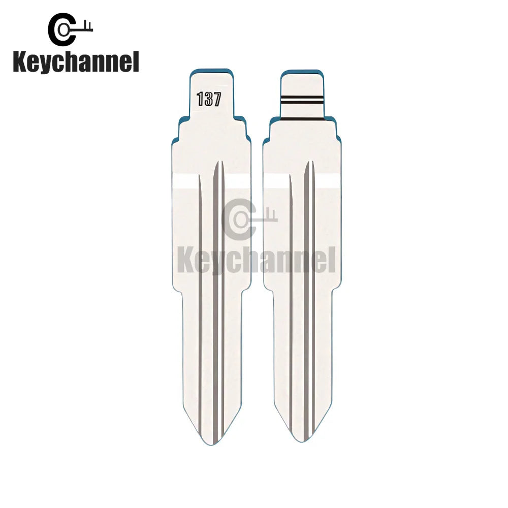 Keychannel 10pcs #137 HYN10 Metal Blank Flip Blade KD VVDI Remote Key SSY3 Blade For Ssangyong S170 Uncut Car Key Replace Blade