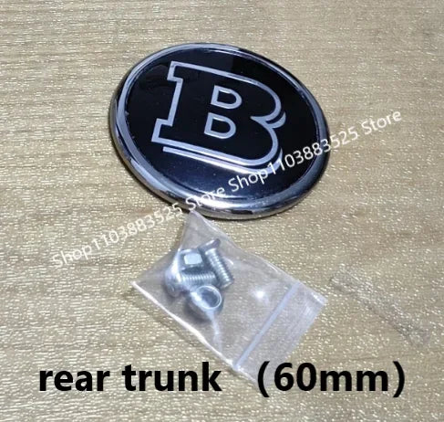 Metal 45/60mm Car Front Emblem Badge Modified Bonnet Hood Rear Trunk B Logo for BRABUS W220 C E S W203 W204 W205 W254 W210 W211