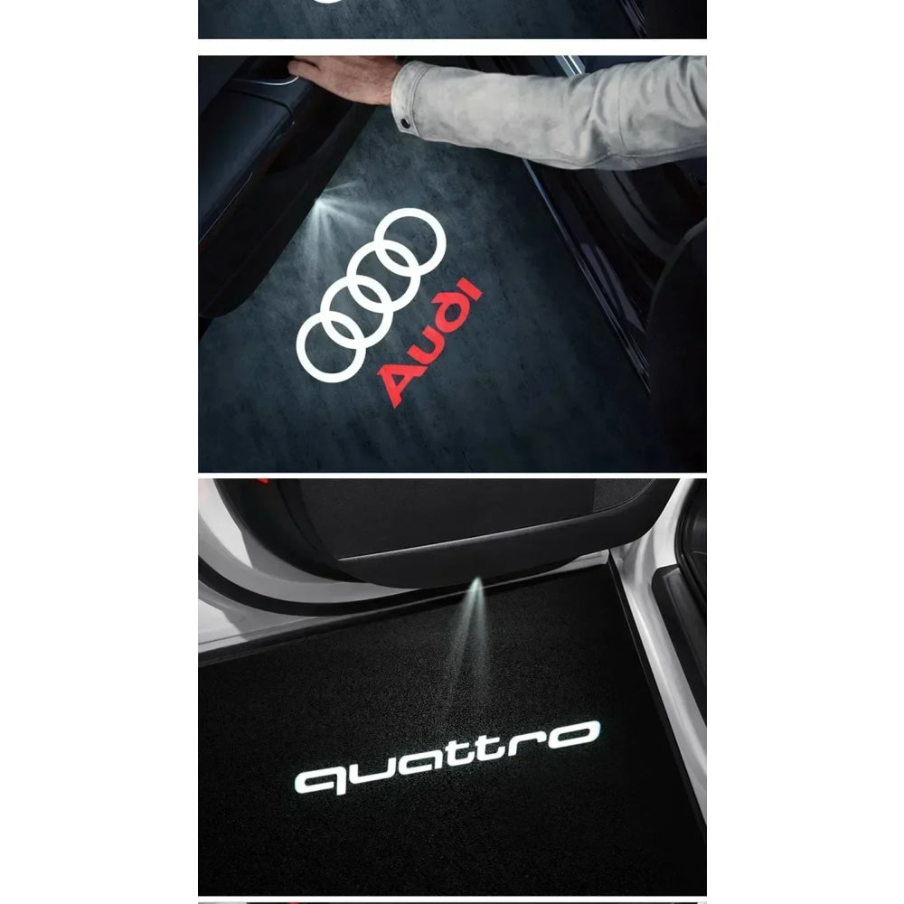 2PCS LED Car Door Welcome Logo Light Projector Lamp For Audi Sline S3 S4 S5 S6 S7 RS Quattro Q7 Q5 Q3 A4 B8 8P A3 A6 C7 A5 A6