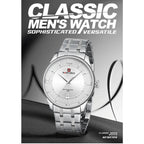 NAVIFORCE Men's Watch Classic Stainless Steel Strap 3ATM Waterproof Calendar Minimalist Dial Men's Chronograph Watch NF9272S