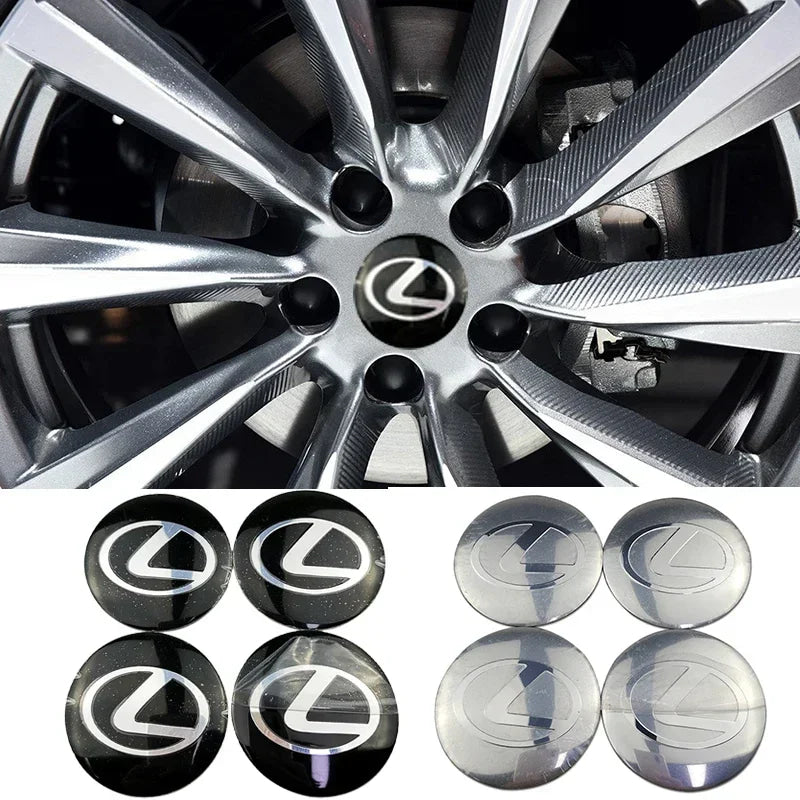 For Lexus NX200T ES250 ES300 ES350 RX350 RX400 GX300 IS300 IS400 Accessories 65MM Alloy Car Wheel Hubcap Sticker Center Cover