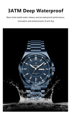 POEDAGAR Sport Original Men Clock Quartz Date Week Luxury Man Wristwatch Waterproof Luminous Stainless Steel Men's Watches Reloj