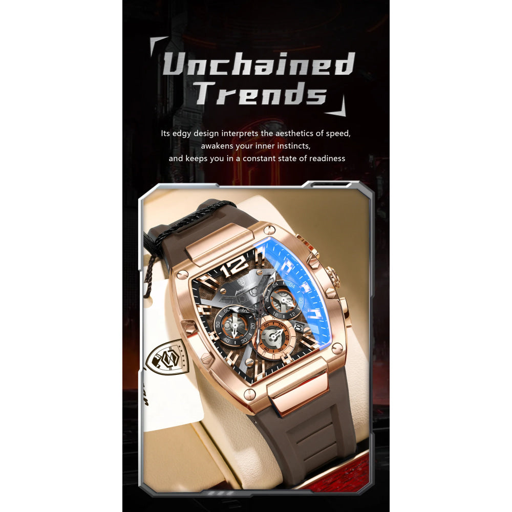 POEDAGAR Fashion Military Men's Watches Luminous Waterproof Date Sports Male Clock Chronograph Silicone Quartz Luxury Wristwatch