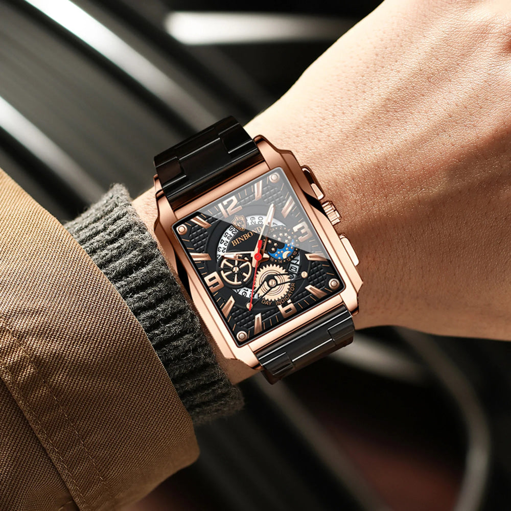 BINBOND Luxury quartz wristwatches luminous waterproof auto date chronograph men's watch business sport fashion casual reloj