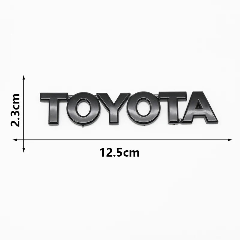 3D ABS TOYOTA Letters Emblem Rear Trunk Badge Logo Nameplate Sticker Black Chrome For Hilux Highlander Yaris RAV4 Camry Corolla