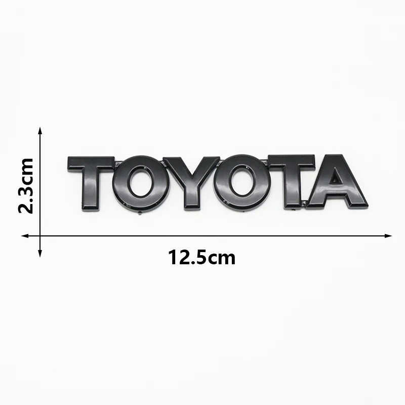 3D ABS TOYOTA Letters Emblem Rear Trunk Badge Logo Nameplate Sticker Black Chrome For Hilux Highlander Yaris RAV4 Camry Corolla