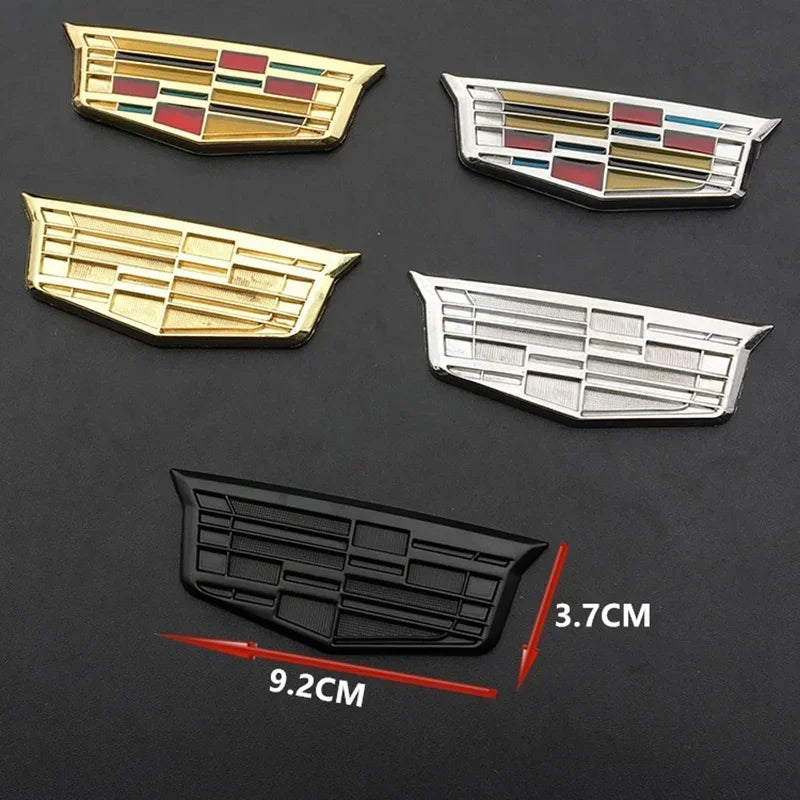 6.3cm/9.2cm Alloy Car Window C-Pillar Badge Sticker Rear Trunk Emblem for Cadillac XT5 ATSL XTS SRX BLS CT4 Escalade Deville DTS