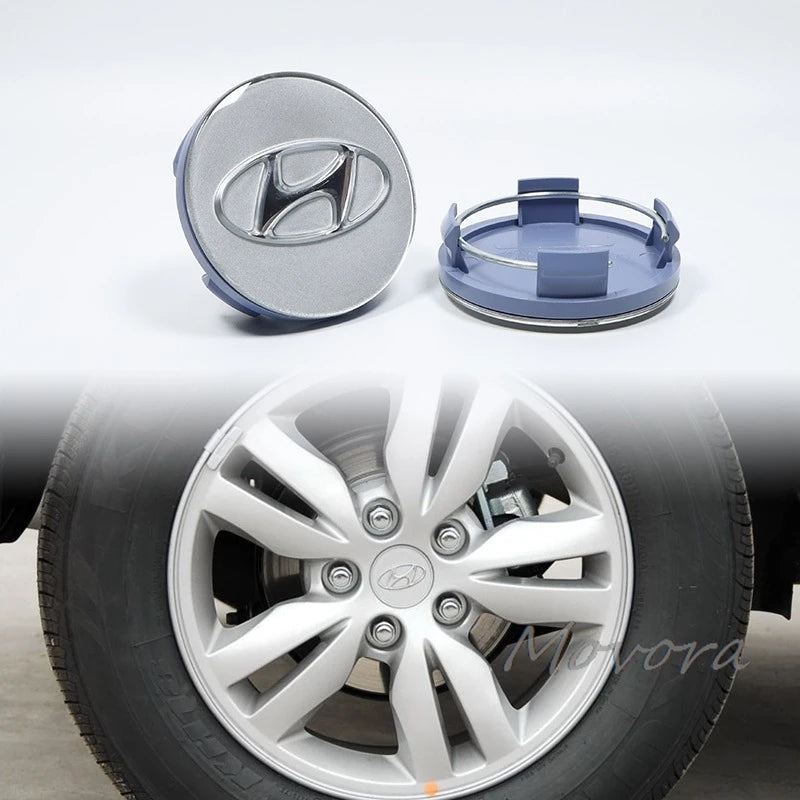 4pcs 3D 60mm For Car Metal Emblem Wheel Hub Center Cap Metal Covers For Hyundai Tucson IX35 I30 I20 Kona Coupe Veloster I40 Getz