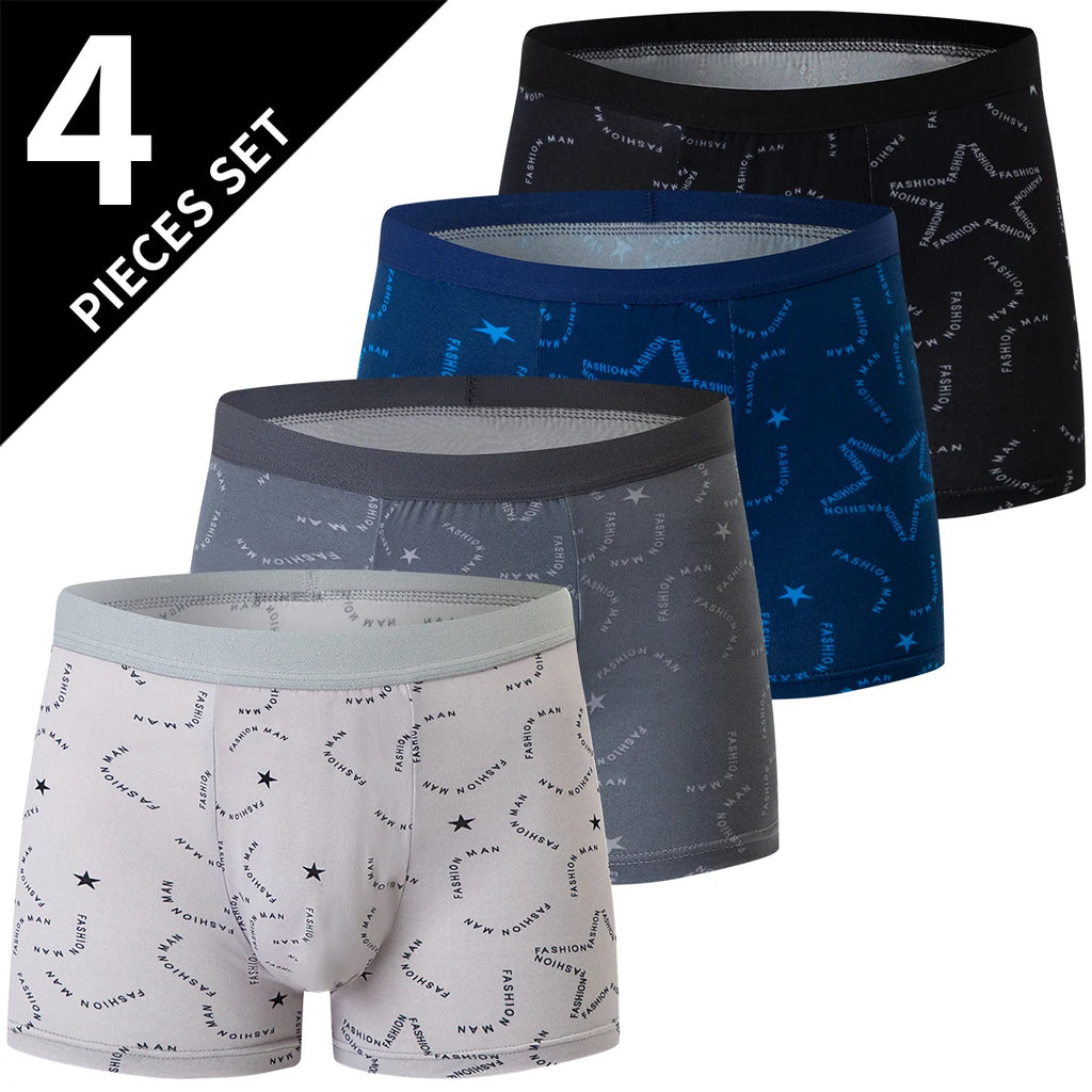 4/5 Uds. Pantalones cortos estampados de talla europea y americana a la moda para hombre, ropa interior cómoda de talla grande para hombre, bañador Sexy