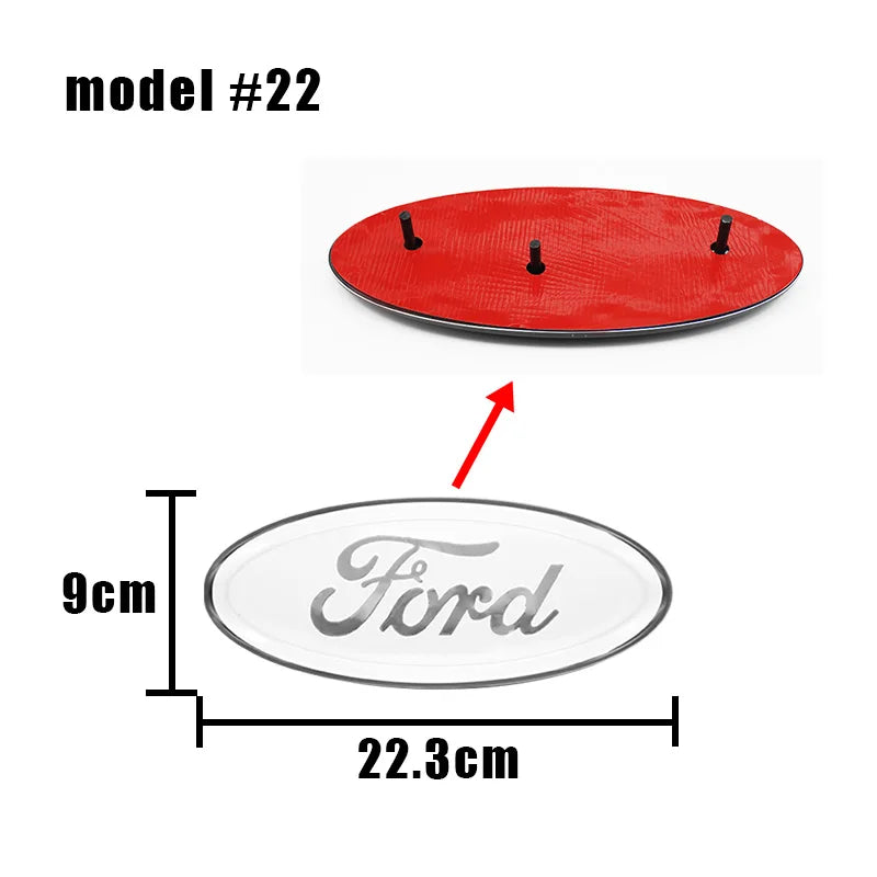 22.3X9cm Car Front Grille Emblem Stickers Rear Trunk Decal Replacement Accessories For Ford F150 F250 Edge Escape Transit Fusion
