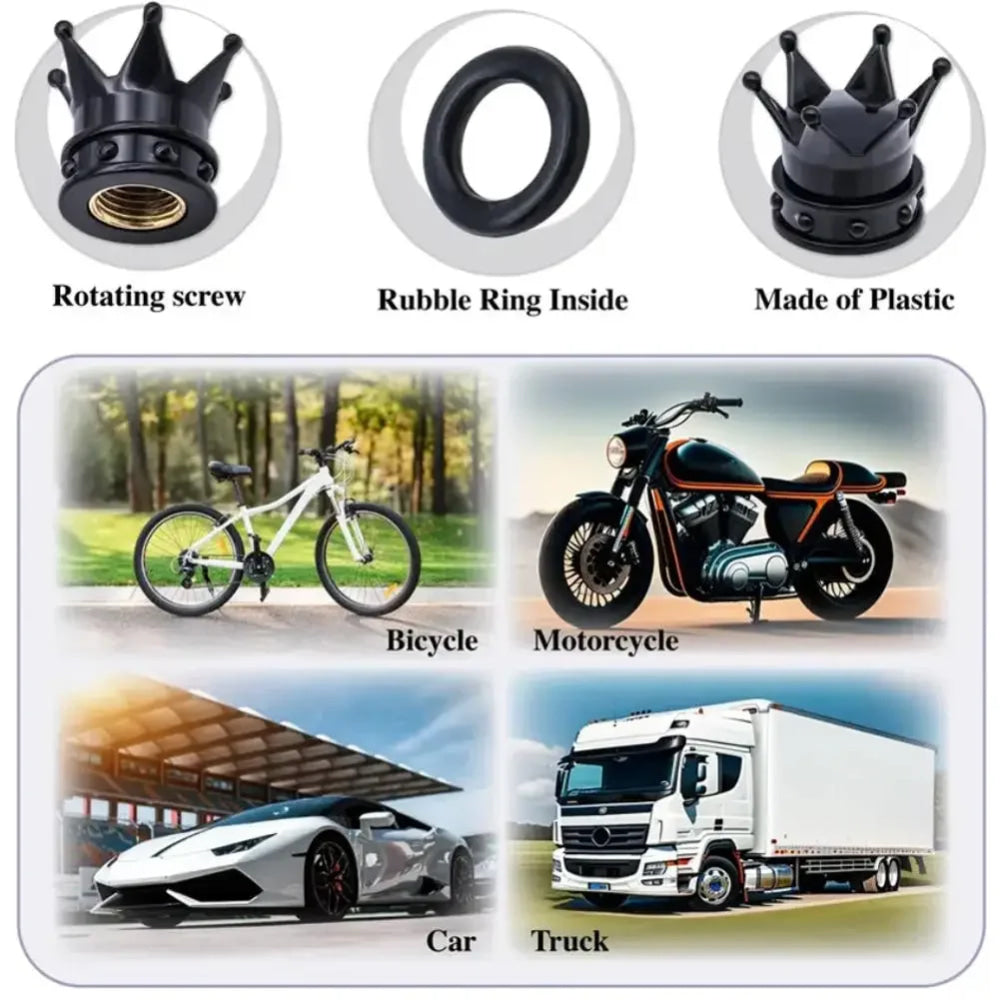 4PCS Crown Style Tire Valve Stem Caps, Air Caps Cover, Aluminum Alloy Dustproof And Waterproof Valve Caps Cover For All Toyota