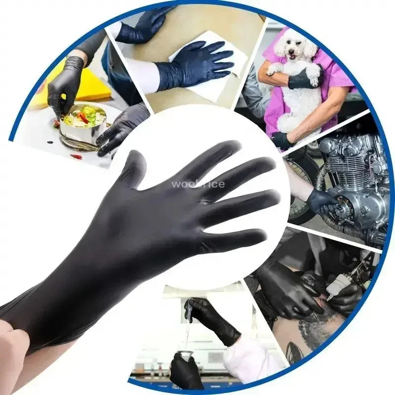 Guantes Desechables en Bolsa, 20/100/200 Unidades, Guantes Negros Desechables para Cocina, Herramientas de Cocina, Lavado de Autos, Limpieza del Hogar