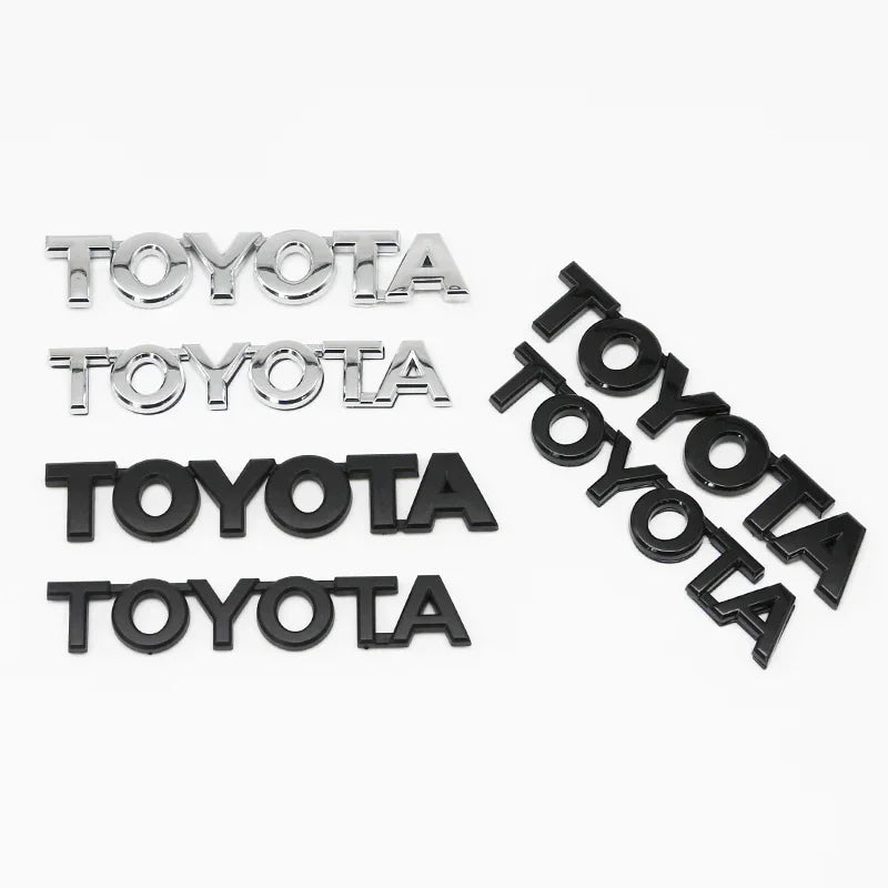 3D ABS Glossy Black Silver Letters Trunk Emblem Stickers Car Accessories Modified For Toyota camry chr corolla rav4 Car Sticker