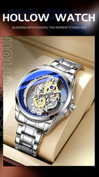 TPW Hot Trendy Fashion Wholesale Men Golden Black Blue Skeleton NOT Automatic Watch Quartz Wrist Watches Luxury 2024