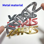 3D Metal Yaris Logo Emblem Badge Matte black Chrome Plated Trunk Letter Sticker For Toyota Yaris Car Exterior Decor Accessories