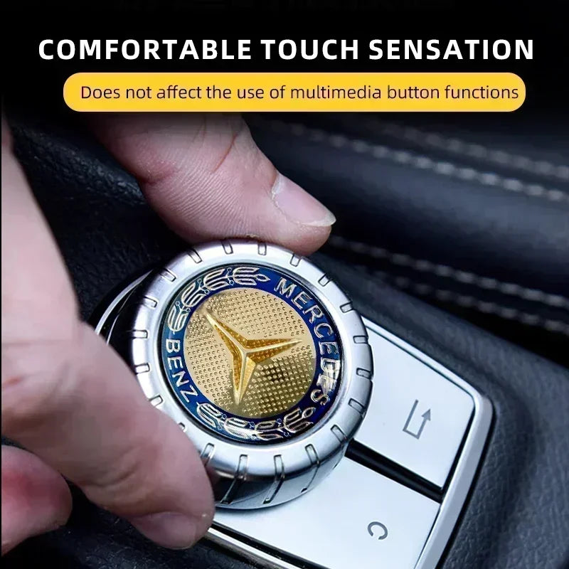 Car Multimedia Knob Decorative Stickers For Mercedes-benz AMG Barbosa W205 C300 W203 W206 W108 W124 W126 W140 W168 W169 W176 GLC