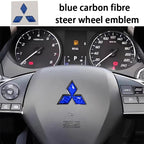 1pcs Mitsubishi carbon fibre steer wheel emblem Sticker Car Steering Wheel Sticker Car Interior Emblem Car styling Accessories