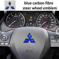 1pcs Mitsubishi carbon fibre steer wheel emblem Sticker Car Steering Wheel Sticker Car Interior Emblem Car styling Accessories