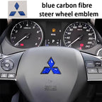 1pcs Mitsubishi carbon fibre steer wheel emblem Sticker Car Steering Wheel Sticker Car Interior Emblem Car styling Accessories