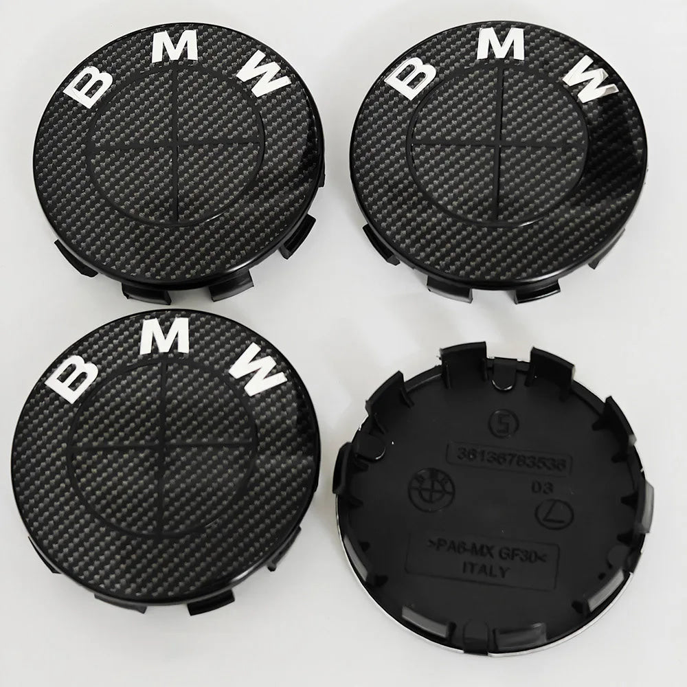 4pcs For BMW 50th E90 E60 F10 F20 G20 G30 E53 E85 E70 56mm 68mm Blue White Car Hub Cap Wheel Center Cap Emblem Badge Accessories