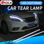 Faros delanteros de coche, señal de giro blanca, luces de flujo de freno amarillas, LED DRL, luz de circulación diurna para coche, tira Flexible impermeable de 12V, 2 uds.