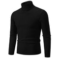 Nuevo suéter de cuello alto para hombre, jersey de Color sólido, tejido cálido, informal, sudadera de cuello alto, Tops de lana para hombre para invierno al aire libre