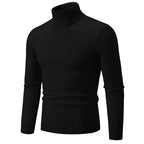 Nuevo suéter de cuello alto para hombre, jersey de Color sólido, tejido cálido, informal, sudadera de cuello alto, Tops de lana para hombre para invierno al aire libre