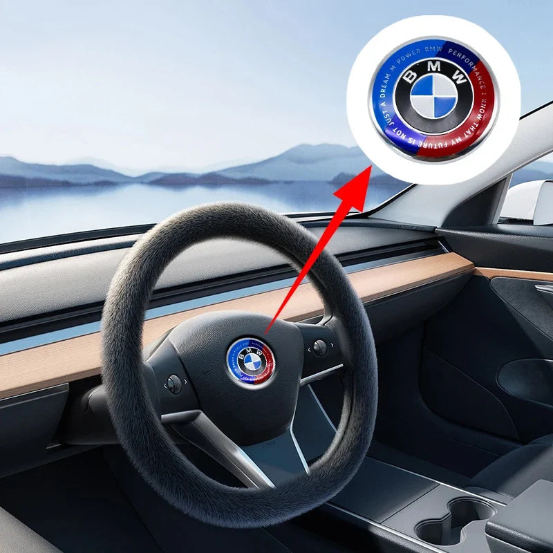 4.5cm Car Steering Wheel Decoration Badge Sticker For BMW G80 E84 F48 G01 G11 X1 X2 X3 X4 X5 X6 G07 Interior Emblem Accessorie