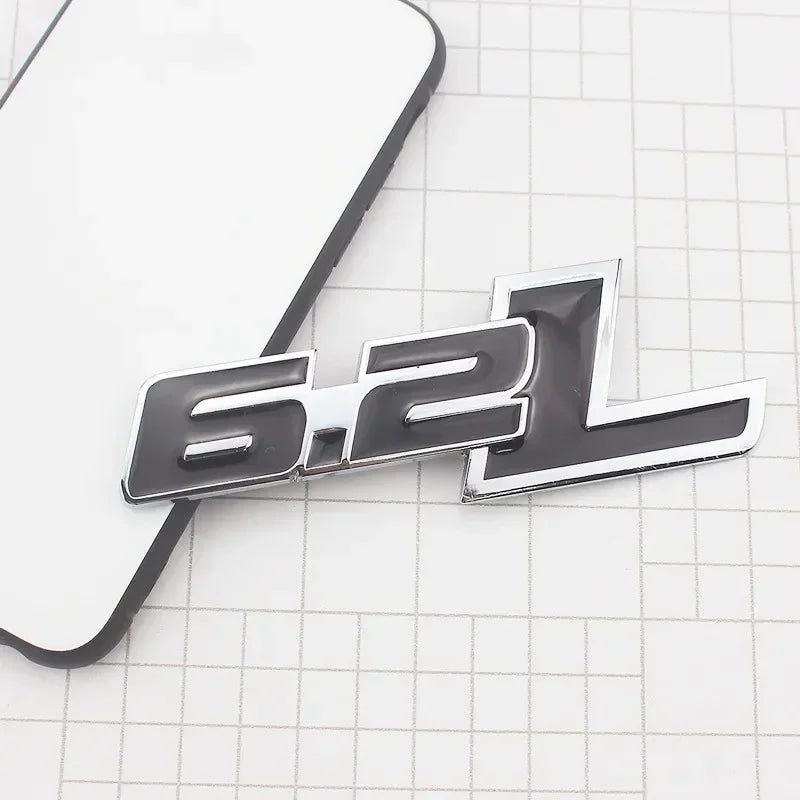 3D Metal 6.2L Logo Car Rear Boot Trunk Emblem Badge Sticker For Ford Raptor F150 Hummer H2 Chevrolet C7 Camaro Dodge Challenger