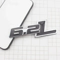 3D Metal 6.2L Logo Car Rear Boot Trunk Emblem Badge Sticker For Ford Raptor F150 Hummer H2 Chevrolet C7 Camaro Dodge Challenger