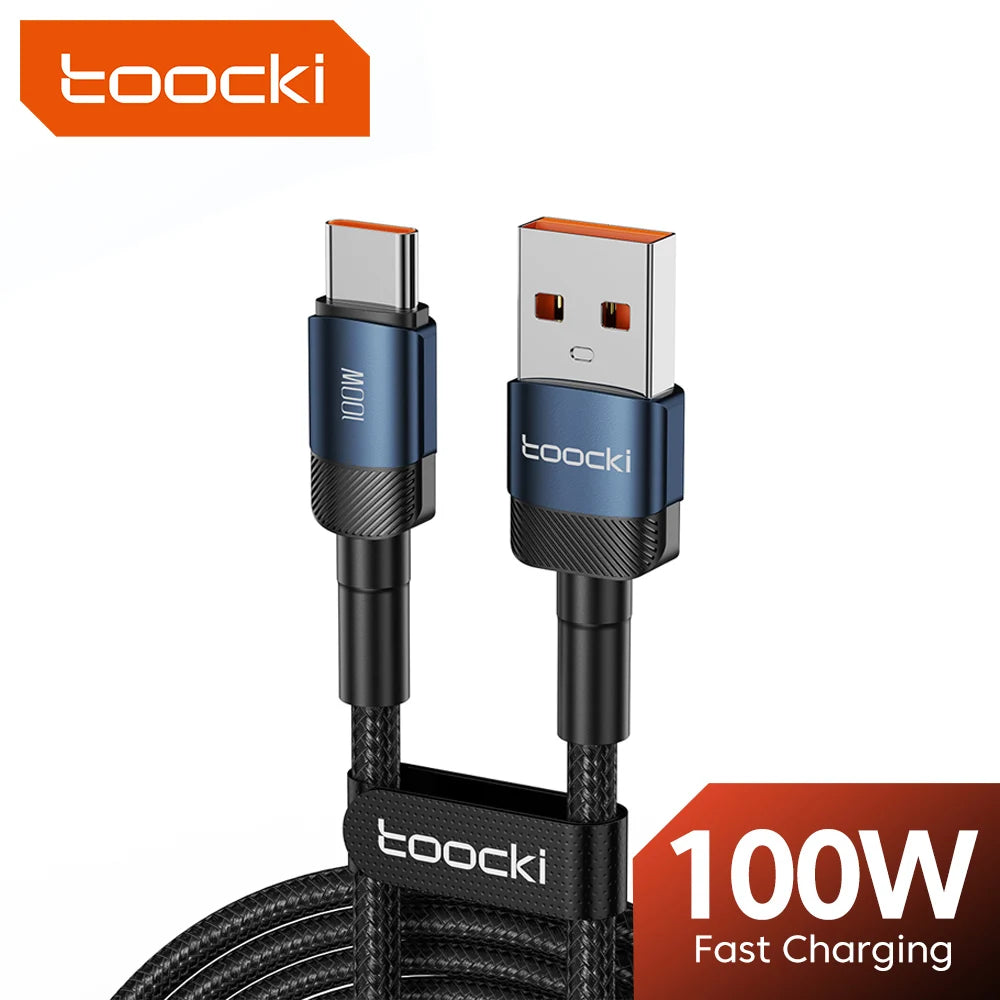Toocki 6A Cable USB a tipo C para Huawei Xiaomi PD 100W cargador de carga rápida Cable de datos USB C carga rápida para Samsung Oneplus
