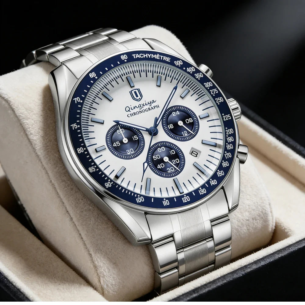 New Men Watch Calendar Business Quartz Watches Mens Top Brand Luxury Sport Waterproof Luminous Stainless Steel Man Wristwatches