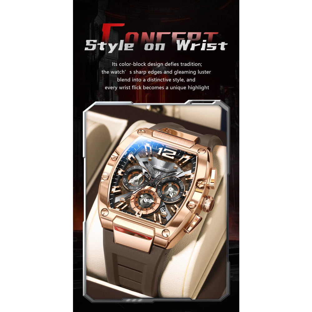 POEDAGAR Fashion Military Men's Watches Luminous Waterproof Date Sports Male Clock Chronograph Silicone Quartz Luxury Wristwatch