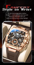 POEDAGAR Fashion Military Men's Watches Luminous Waterproof Date Sports Male Clock Chronograph Silicone Quartz Luxury Wristwatch