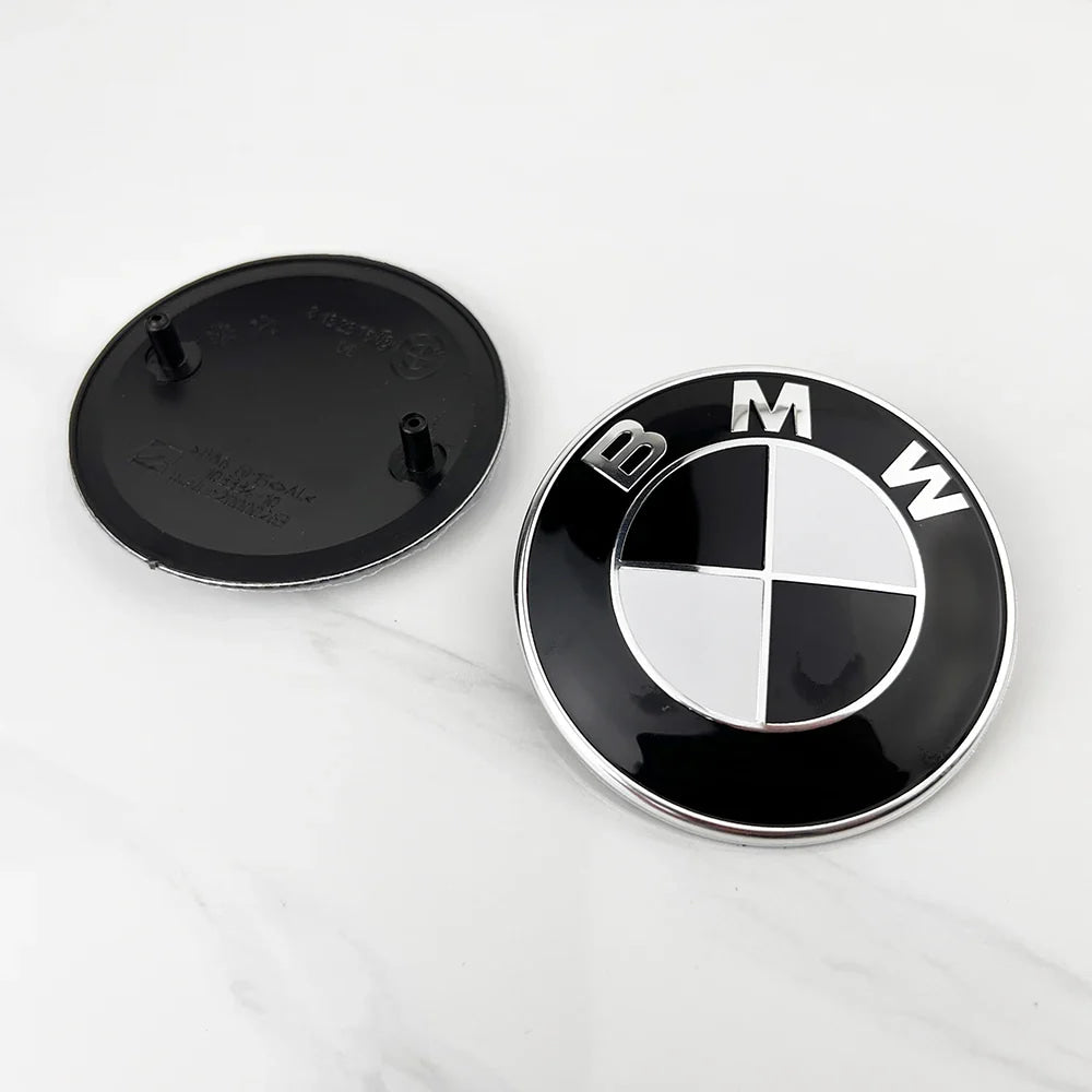 2pcs 74mm 82mm Car Front Hood Bonnet Emblem Rear Trunk Badge For BMW E30 E36 F34 F23 G14 G20 G30 X1 X2 X3 X5 M1 M2 Accessories