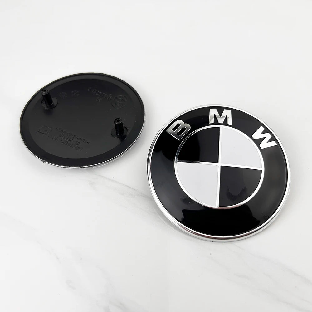 2pcs 74mm 82mm Car Front Hood Bonnet Emblem Rear Trunk Badge For BMW E30 E36 F34 F23 G14 G20 G30 X1 X2 X3 X5 M1 M2 Accessories