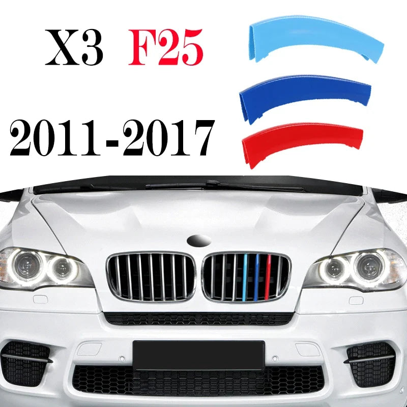 ABS Car Grille Trim Strip For BMW X1 X2 X3 X4 X5 X6 X7 E84 F48 F49 F39 E83 F25 G01 F26 G02 E70 F15 E53 G05 E71 E72 F16 G06 G07